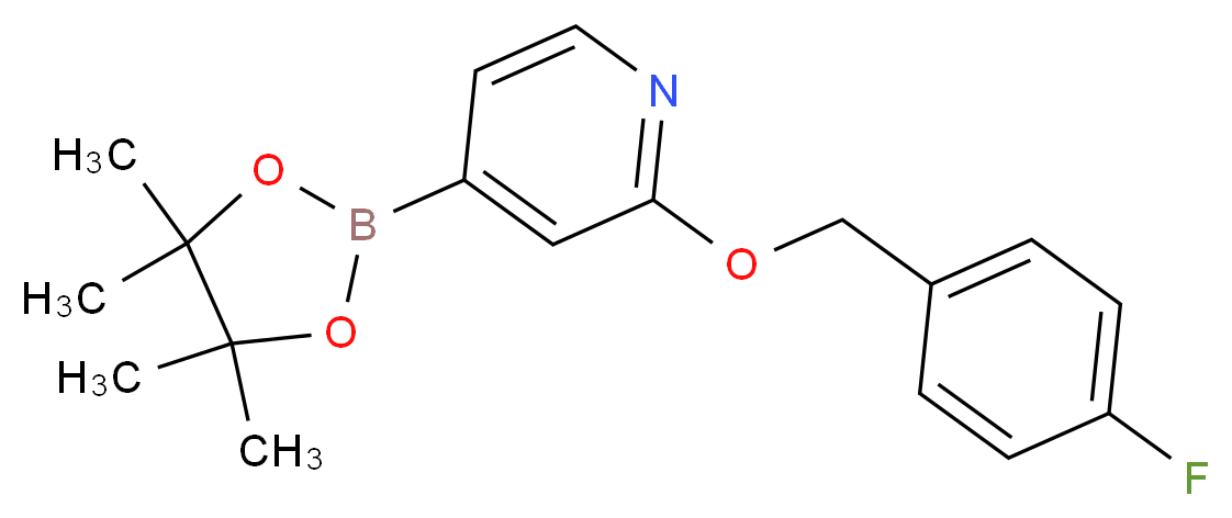 2-((4-Fluorobenzyl)oxy)-4-(4,4,5,5-tetraMethyl-1,3,2-dioxaborolan-2-yl)pyridine_分子结构_CAS_1346708-05-1)