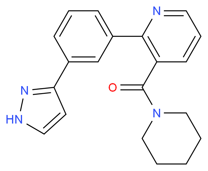 3-(1-piperidinylcarbonyl)-2-[3-(1H-pyrazol-3-yl)phenyl]pyridine_分子结构_CAS_)