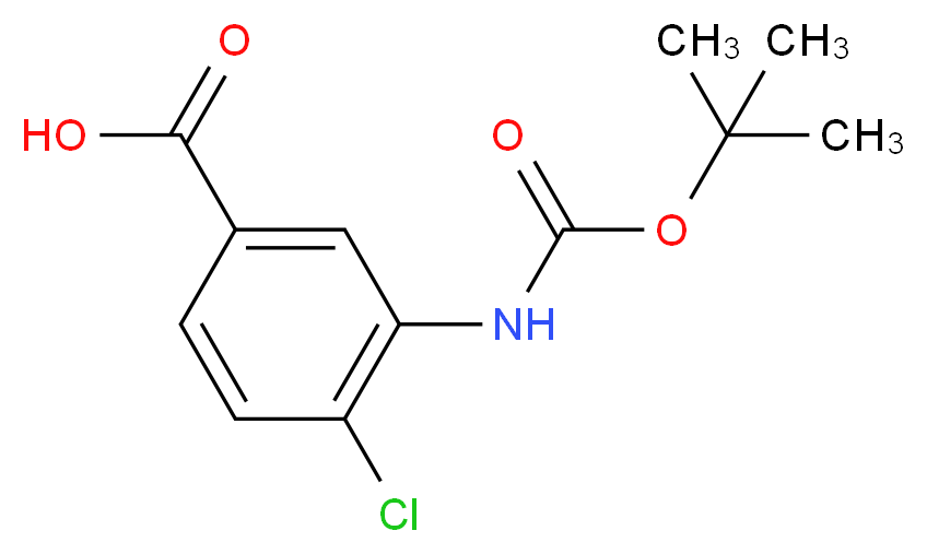 3-{[(tert-butoxy)carbonyl]amino}-4-chlorobenzoic acid_分子结构_CAS_160450-12-4