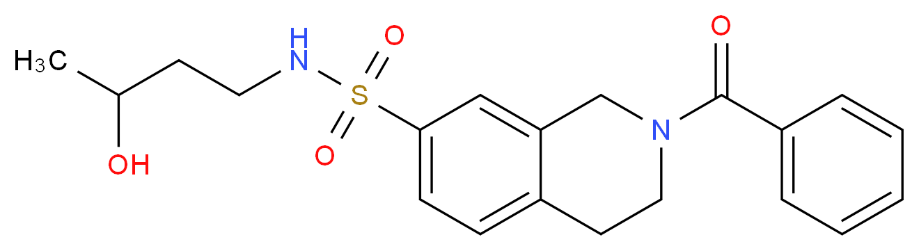 2-benzoyl-N-(3-hydroxybutyl)-1,2,3,4-tetrahydroisoquinoline-7-sulfonamide_分子结构_CAS_)