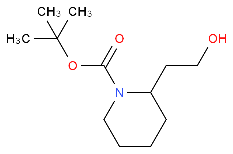 N-叔丁氧羰基-2-哌啶-2-基乙醇_分子结构_CAS_118811-03-3)