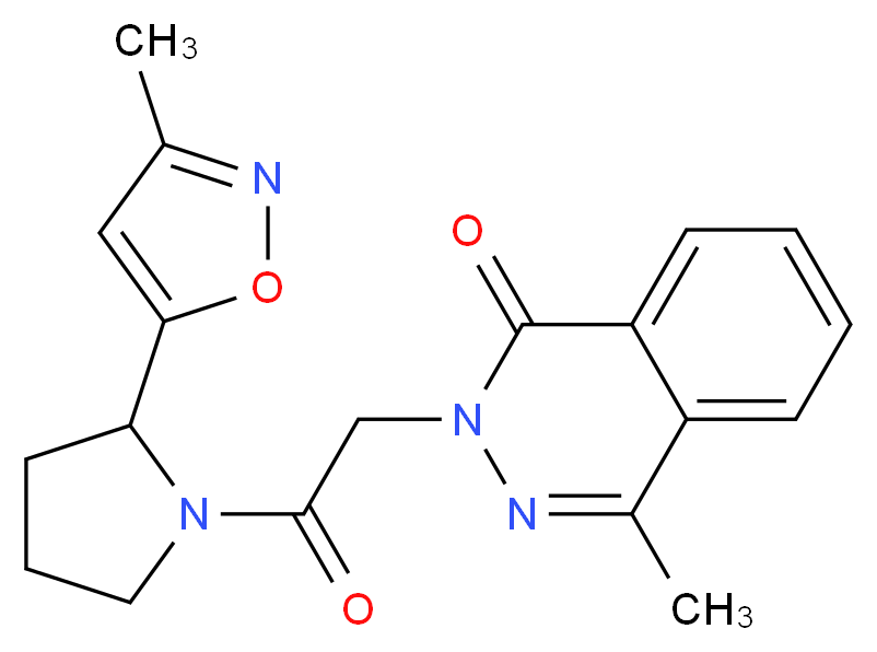 4-methyl-2-{2-[2-(3-methyl-5-isoxazolyl)-1-pyrrolidinyl]-2-oxoethyl}-1(2H)-phthalazinone_分子结构_CAS_)