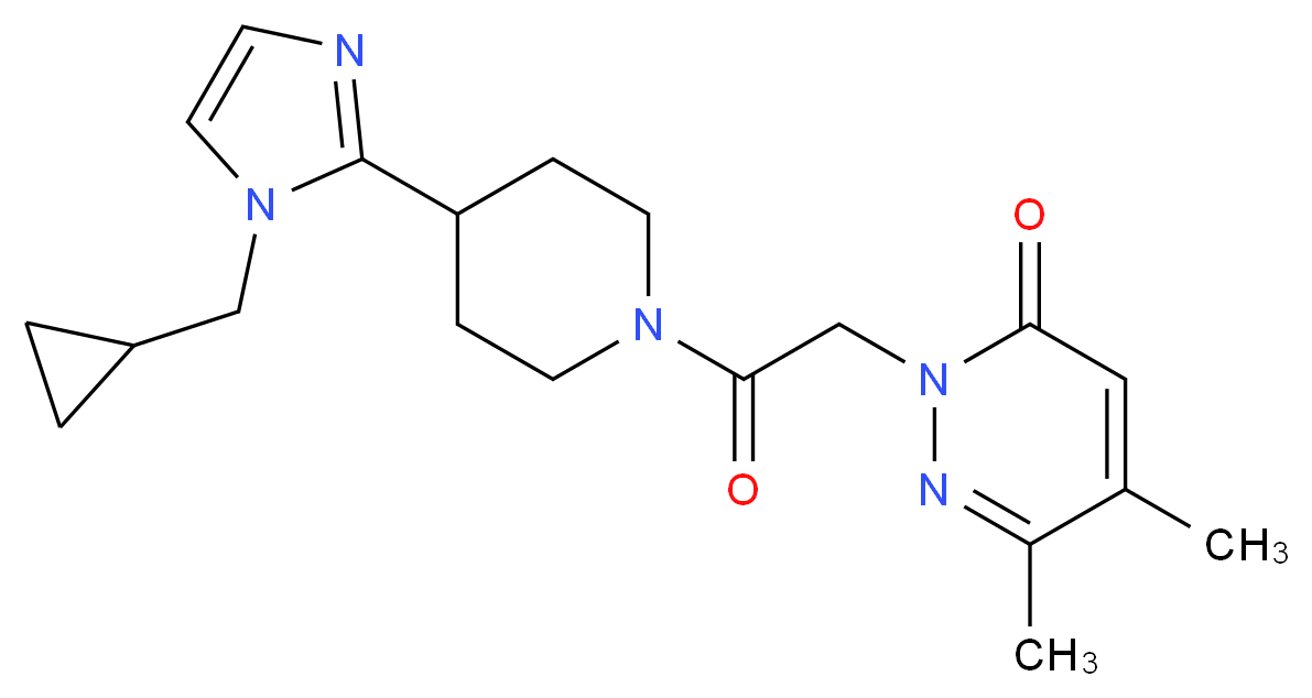 2-(2-{4-[1-(cyclopropylmethyl)-1H-imidazol-2-yl]piperidin-1-yl}-2-oxoethyl)-5,6-dimethylpyridazin-3(2H)-one_分子结构_CAS_)