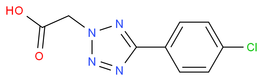 2-[5-(4-chlorophenyl)-2H-1,2,3,4-tetrazol-2-yl]acetic acid_分子结构_CAS_27582-37-2