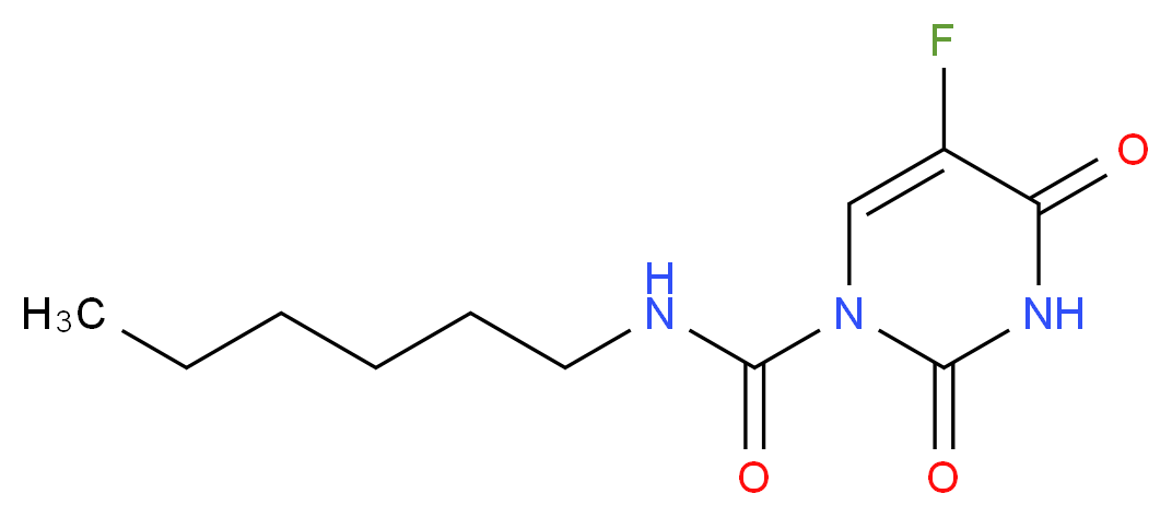 5-fluoro-N-hexyl-2,4-dioxo-1,2,3,4-tetrahydropyrimidine-1-carboxamide_分子结构_CAS_61422-45-5