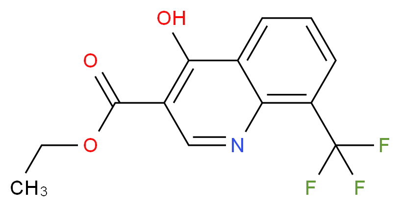 4-HYDROXY-8-(TRIFLUOROMETHYL)QUINOLINE-3-CARBOXYLIC ETHYL ESTER_分子结构_CAS_23851-84-5)