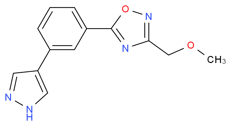 3-(methoxymethyl)-5-[3-(1H-pyrazol-4-yl)phenyl]-1,2,4-oxadiazole_分子结构_CAS_)