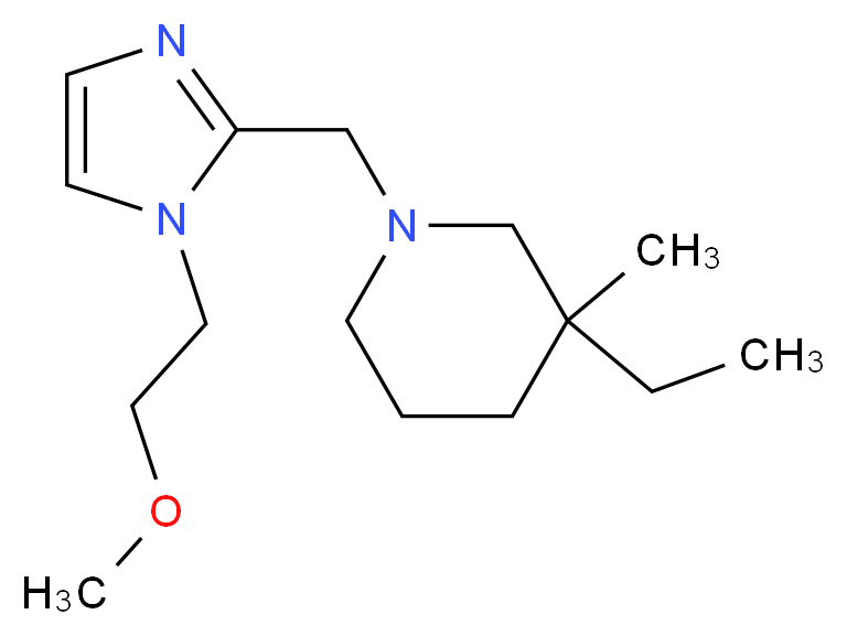 3-ethyl-1-{[1-(2-methoxyethyl)-1H-imidazol-2-yl]methyl}-3-methylpiperidine_分子结构_CAS_)