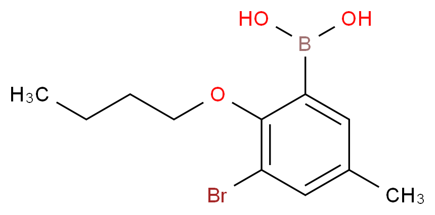 3-BROMO-2-BUTOXY-5-METHYLPHENYLBORONIC ACID_分子结构_CAS_870718-03-9)