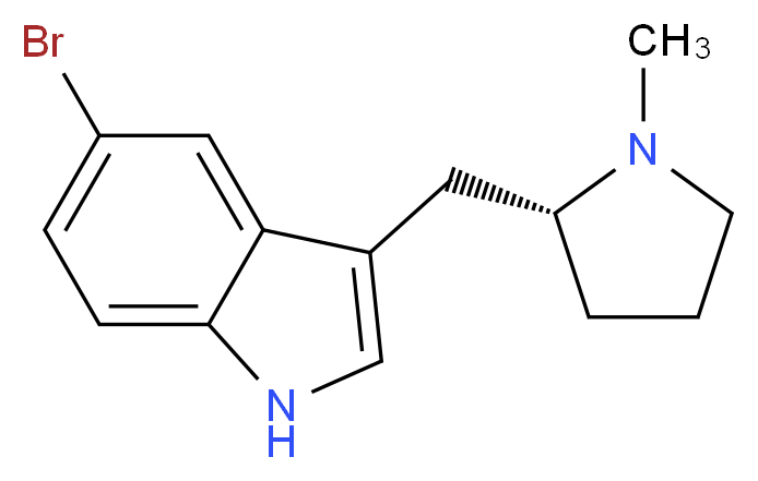 R-5-Bromo-3-(N-methylpyrrolidin-2-ylmethyl)-1H-indole_分子结构_CAS_143322-57-0)