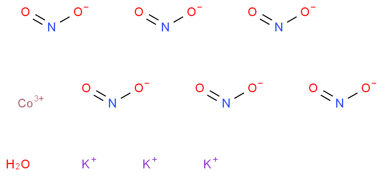 cobalt(3+) ion tripotassium hydrate hexanitrite_分子结构_CAS_13782-01-9