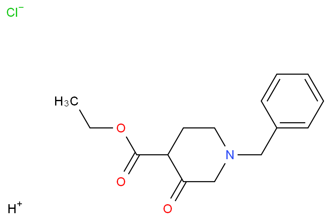 Ethyl 1-benzyl-3-oxopiperidine-4-carboxylate hydrochloride_分子结构_CAS_52763-21-0)