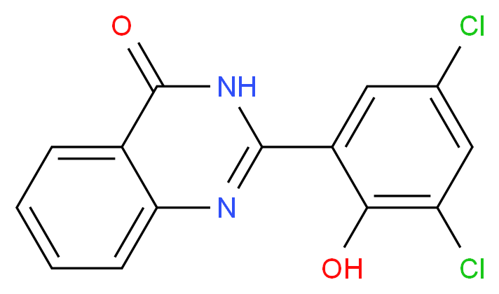 2-(3',5'-Dichloro-2'-hydroxyphenyl)-4-quinazoline_分子结构_CAS_1033-16-5)