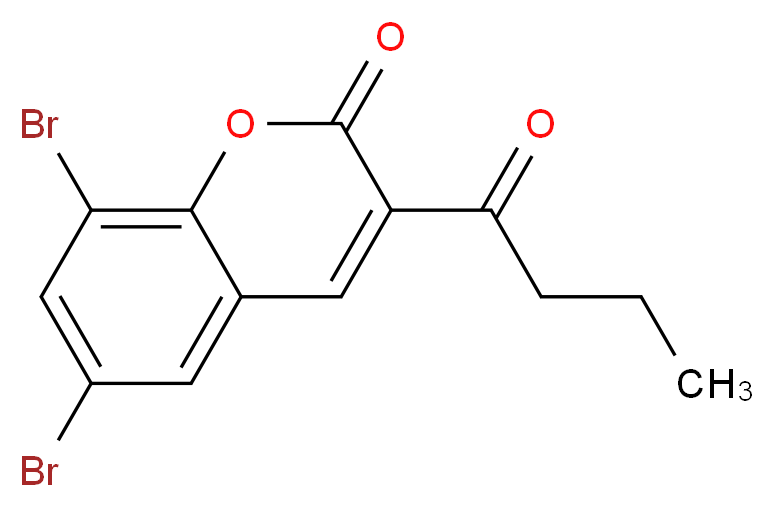 6,8-dibromo-3-butanoyl-2H-chromen-2-one_分子结构_CAS_3855-85-4