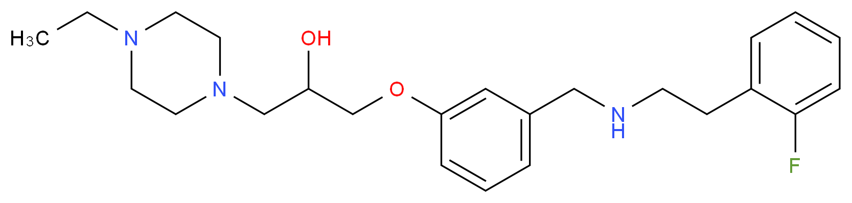 1-(4-ethyl-1-piperazinyl)-3-[3-({[2-(2-fluorophenyl)ethyl]amino}methyl)phenoxy]-2-propanol_分子结构_CAS_)