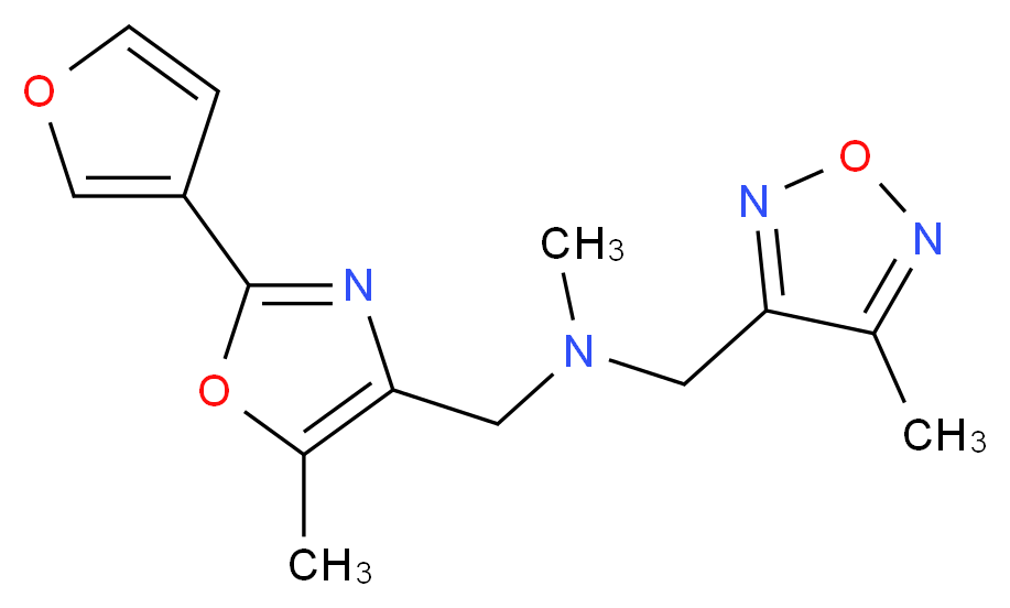 1-[2-(3-furyl)-5-methyl-1,3-oxazol-4-yl]-N-methyl-N-[(4-methyl-1,2,5-oxadiazol-3-yl)methyl]methanamine_分子结构_CAS_)