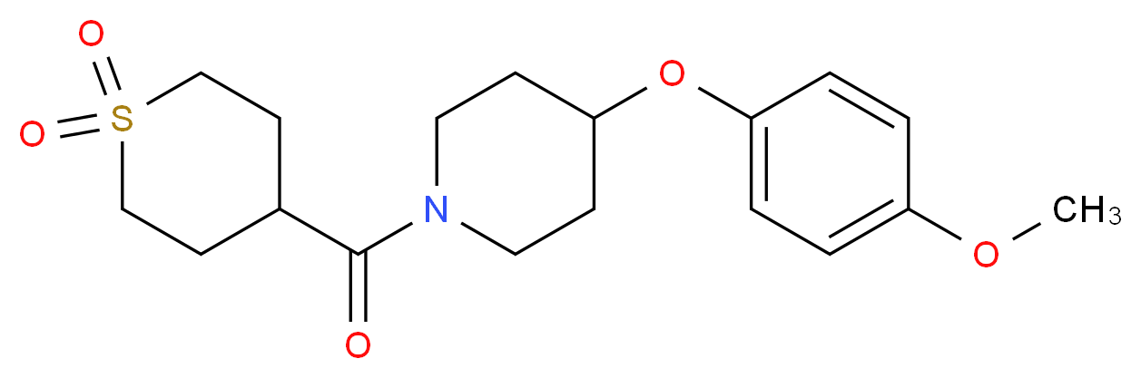 1-[(1,1-dioxidotetrahydro-2H-thiopyran-4-yl)carbonyl]-4-(4-methoxyphenoxy)piperidine_分子结构_CAS_)