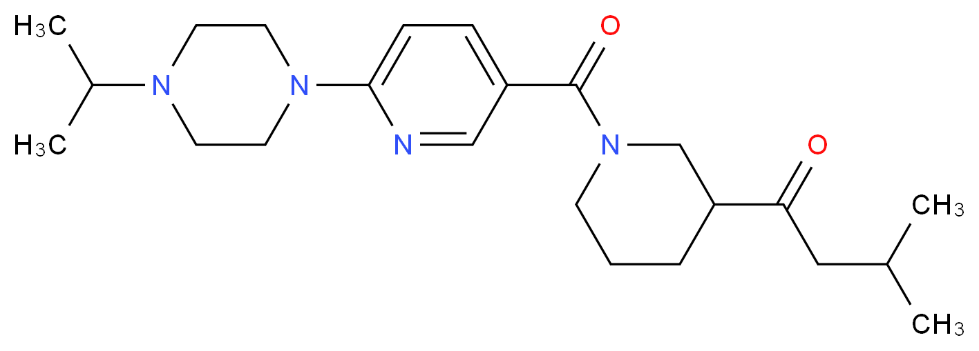 1-(1-{[6-(4-isopropylpiperazin-1-yl)pyridin-3-yl]carbonyl}piperidin-3-yl)-3-methylbutan-1-one_分子结构_CAS_)