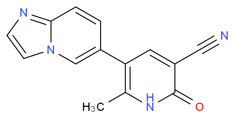 5-{imidazo[1,2-a]pyridin-6-yl}-6-methyl-2-oxo-1,2-dihydropyridine-3-carbonitrile_分子结构_CAS_119615-63-3