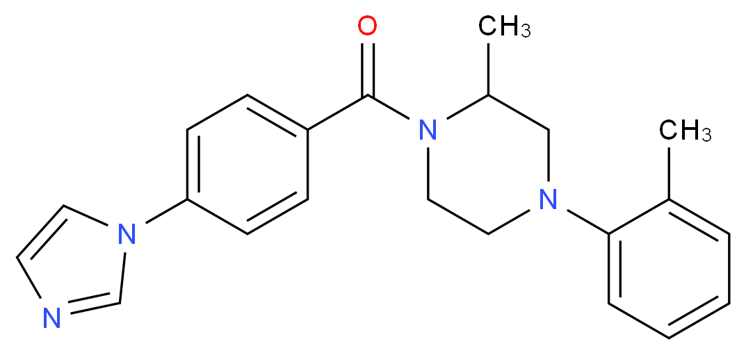 1-[4-(1H-imidazol-1-yl)benzoyl]-2-methyl-4-(2-methylphenyl)piperazine_分子结构_CAS_)