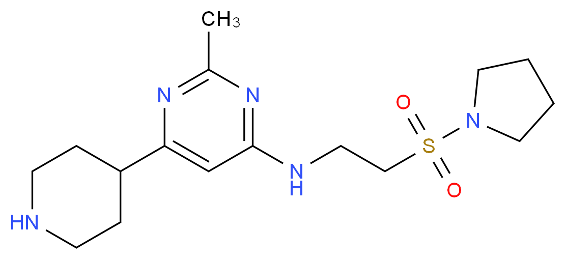 2-methyl-6-piperidin-4-yl-N-[2-(pyrrolidin-1-ylsulfonyl)ethyl]pyrimidin-4-amine_分子结构_CAS_)