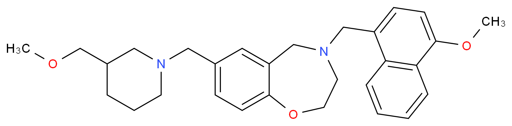 7-{[3-(methoxymethyl)-1-piperidinyl]methyl}-4-[(4-methoxy-1-naphthyl)methyl]-2,3,4,5-tetrahydro-1,4-benzoxazepine_分子结构_CAS_)