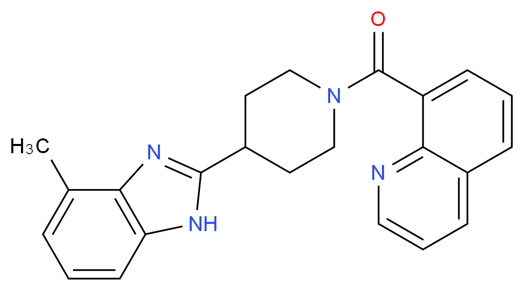 8-{[4-(4-methyl-1H-benzimidazol-2-yl)-1-piperidinyl]carbonyl}quinoline_分子结构_CAS_)