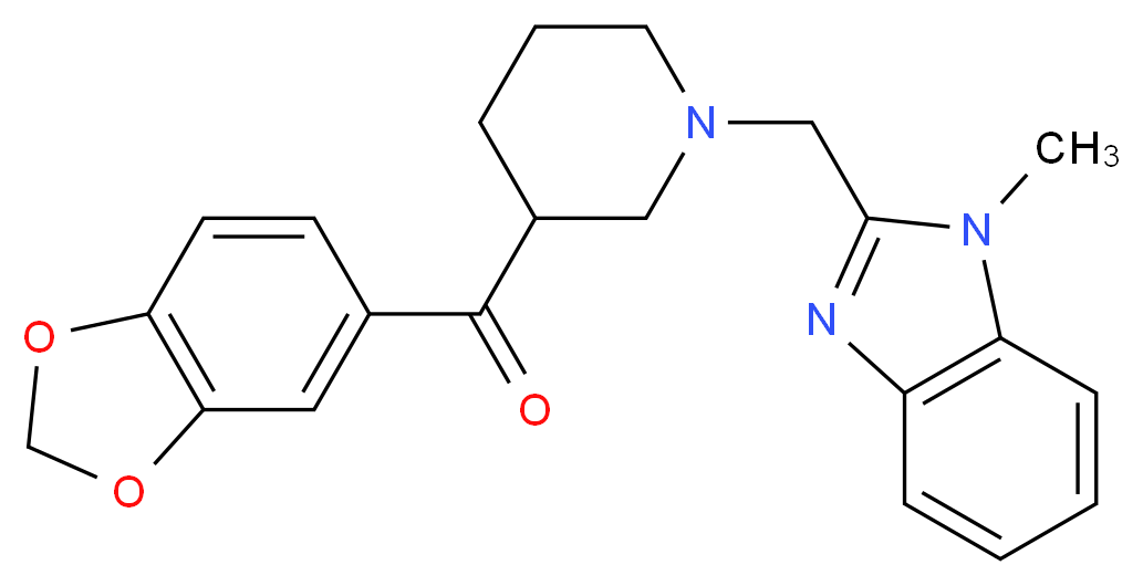 1,3-benzodioxol-5-yl{1-[(1-methyl-1H-benzimidazol-2-yl)methyl]-3-piperidinyl}methanone_分子结构_CAS_)