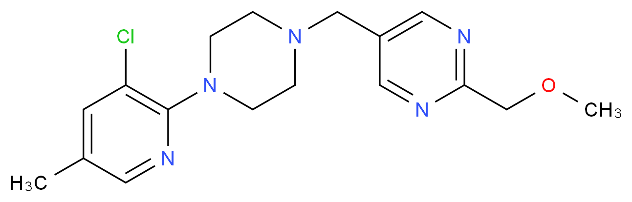 5-{[4-(3-chloro-5-methylpyridin-2-yl)piperazin-1-yl]methyl}-2-(methoxymethyl)pyrimidine_分子结构_CAS_)