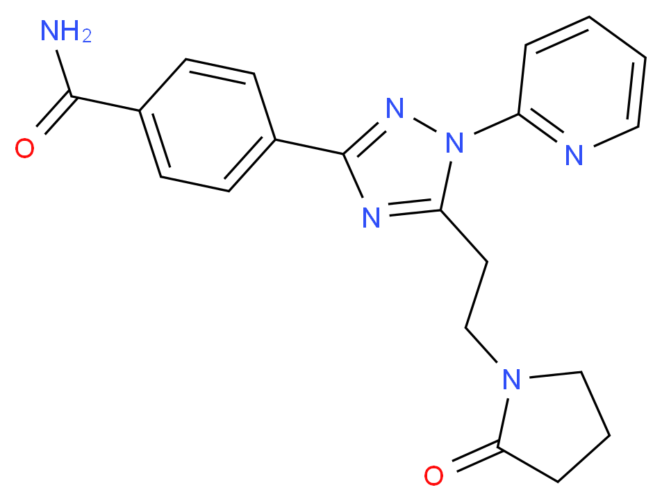 4-{5-[2-(2-oxopyrrolidin-1-yl)ethyl]-1-pyridin-2-yl-1H-1,2,4-triazol-3-yl}benzamide_分子结构_CAS_)