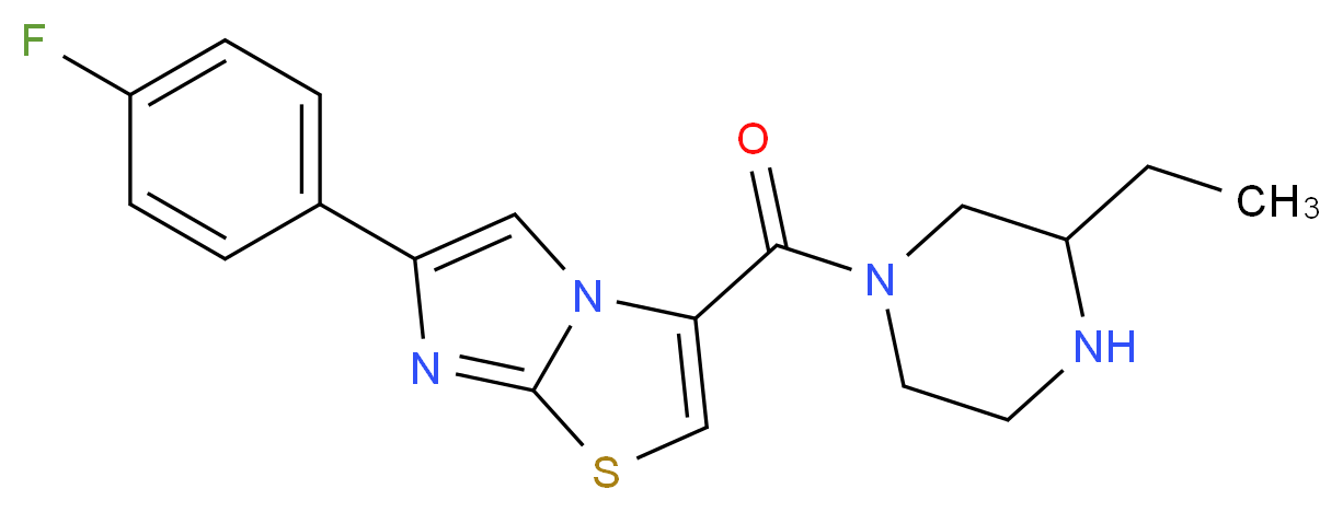 3-[(3-ethylpiperazin-1-yl)carbonyl]-6-(4-fluorophenyl)imidazo[2,1-b][1,3]thiazole_分子结构_CAS_)