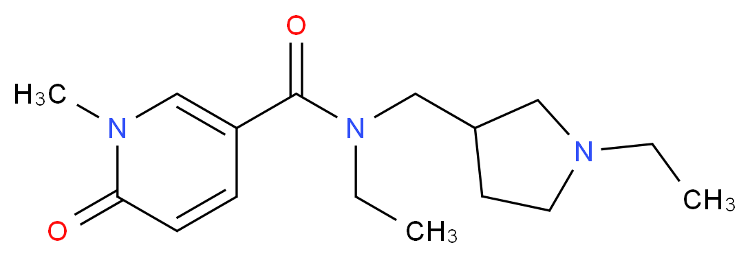 N-ethyl-N-[(1-ethylpyrrolidin-3-yl)methyl]-1-methyl-6-oxo-1,6-dihydropyridine-3-carboxamide_分子结构_CAS_)