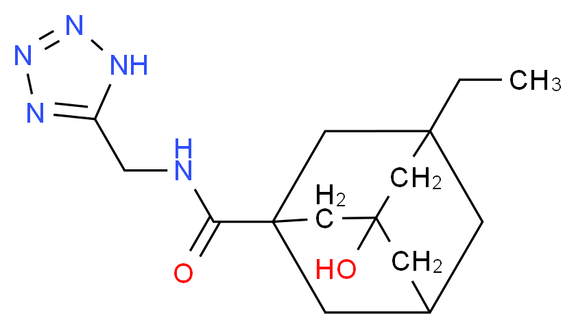 3-ethyl-5-hydroxy-N-(1H-tetrazol-5-ylmethyl)adamantane-1-carboxamide_分子结构_CAS_)
