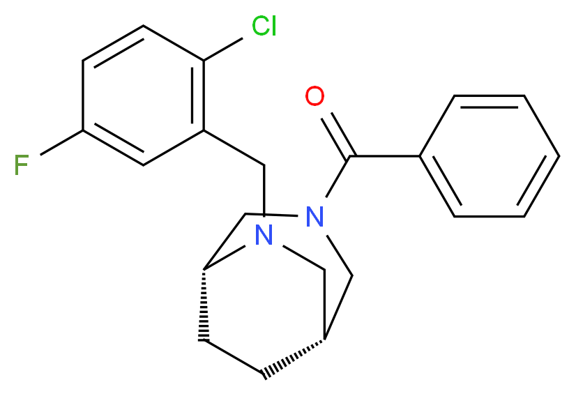 (1R*,5R*)-3-benzoyl-6-(2-chloro-5-fluorobenzyl)-3,6-diazabicyclo[3.2.2]nonane_分子结构_CAS_)