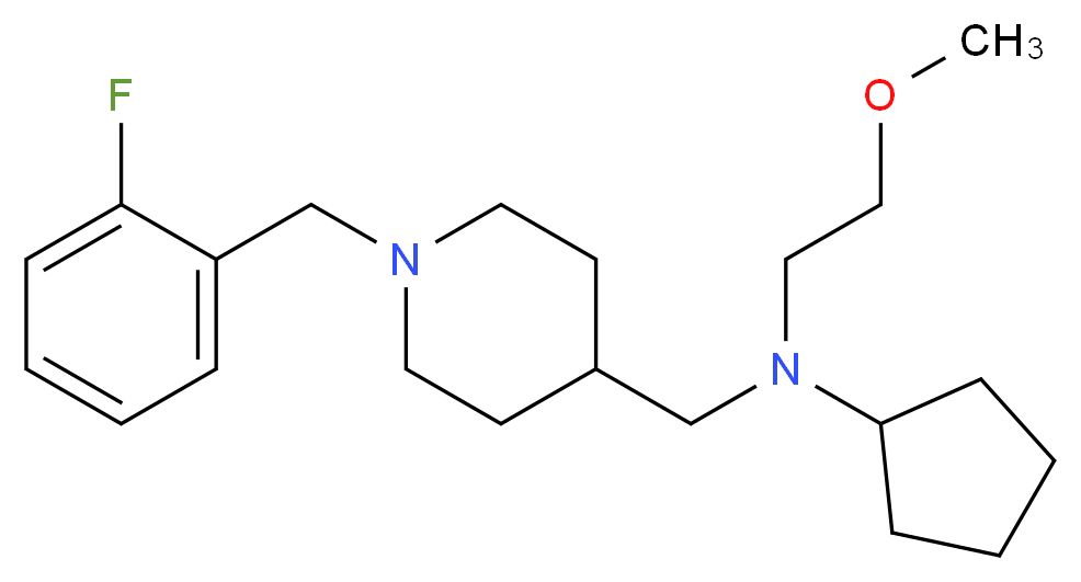 N-{[1-(2-fluorobenzyl)-4-piperidinyl]methyl}-N-(2-methoxyethyl)cyclopentanamine_分子结构_CAS_)