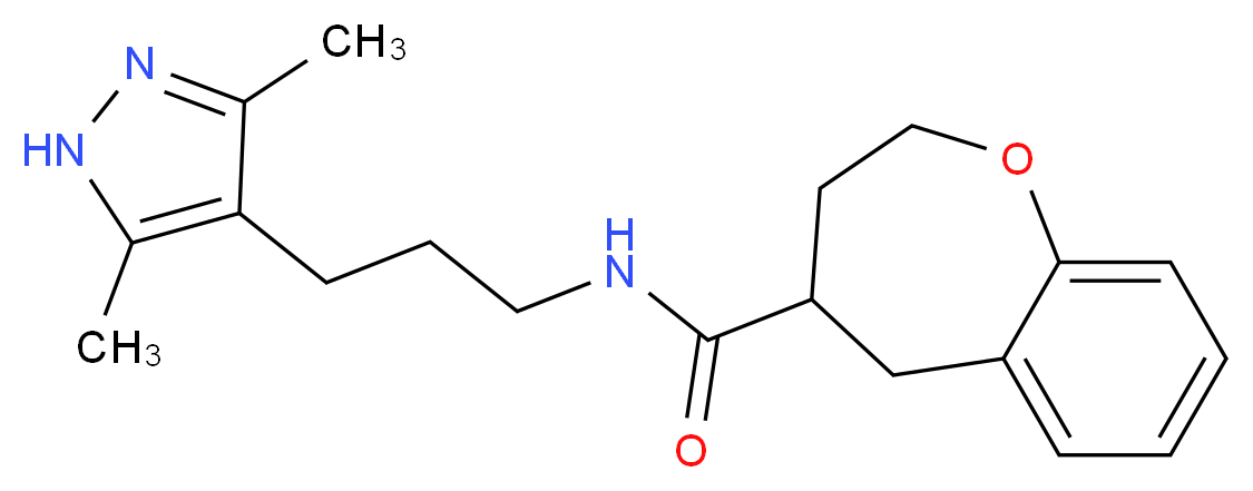 N-[3-(3,5-dimethyl-1H-pyrazol-4-yl)propyl]-2,3,4,5-tetrahydro-1-benzoxepine-4-carboxamide_分子结构_CAS_)