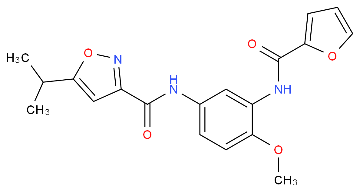 N-[3-(2-furoylamino)-4-methoxyphenyl]-5-isopropylisoxazole-3-carboxamide_分子结构_CAS_)
