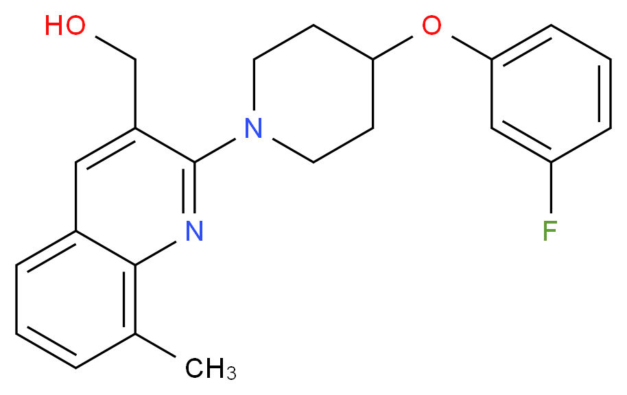 {2-[4-(3-fluorophenoxy)-1-piperidinyl]-8-methyl-3-quinolinyl}methanol_分子结构_CAS_)