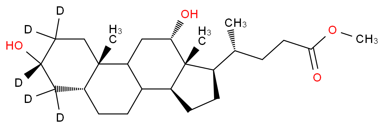 methyl (4R)-4-[(2S,5R,7R,11S,14R,15R,16S)-5,16-dihydroxy-2,15-dimethyl(4,4,5,6,6-<sup>2</sup>H<sub>5</sub>)tetracyclo[8.7.0.0<sup>2</sup>,<sup>7</sup>.0<sup>1</sup><sup>1</sup>,<sup>1</sup><sup>5</sup>]heptadecan-14-yl]pentanoate_分子结构_CAS_52840-15-0
