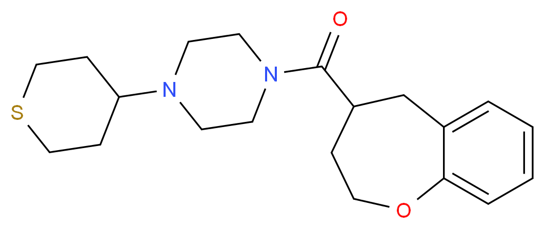 1-(2,3,4,5-tetrahydro-1-benzoxepin-4-ylcarbonyl)-4-(tetrahydro-2H-thiopyran-4-yl)piperazine_分子结构_CAS_)