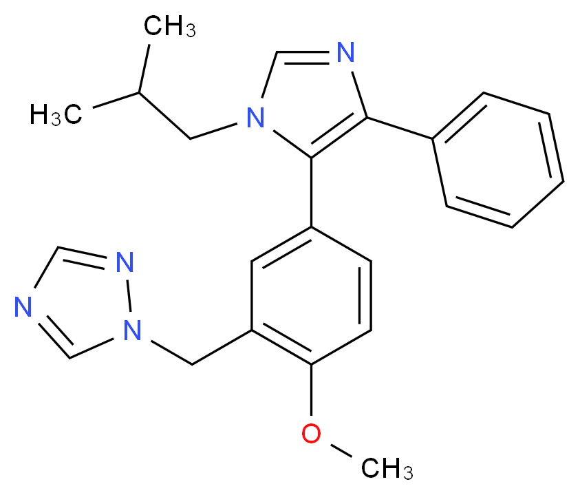 1-[5-(1-isobutyl-4-phenyl-1H-imidazol-5-yl)-2-methoxybenzyl]-1H-1,2,4-triazole_分子结构_CAS_)