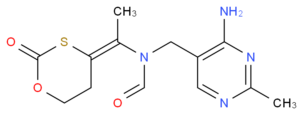 N-[(4-amino-2-methylpyrimidin-5-yl)methyl]-N-{1-[(4E)-2-oxo-1,3-oxathian-4-ylidene]ethyl}formamide_分子结构_CAS_6092-18-8
