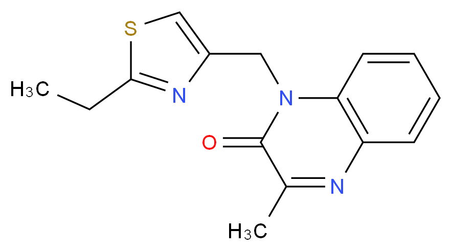 1-[(2-ethyl-1,3-thiazol-4-yl)methyl]-3-methylquinoxalin-2(1H)-one_分子结构_CAS_)
