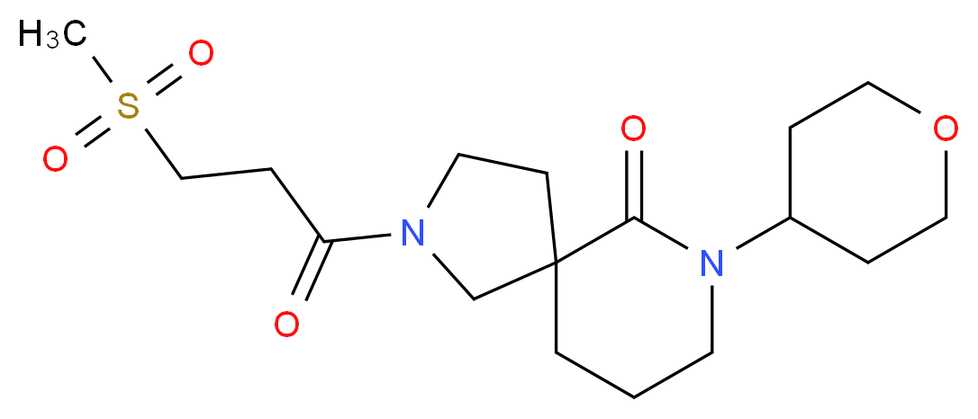 2-[3-(methylsulfonyl)propanoyl]-7-(tetrahydro-2H-pyran-4-yl)-2,7-diazaspiro[4.5]decan-6-one_分子结构_CAS_)