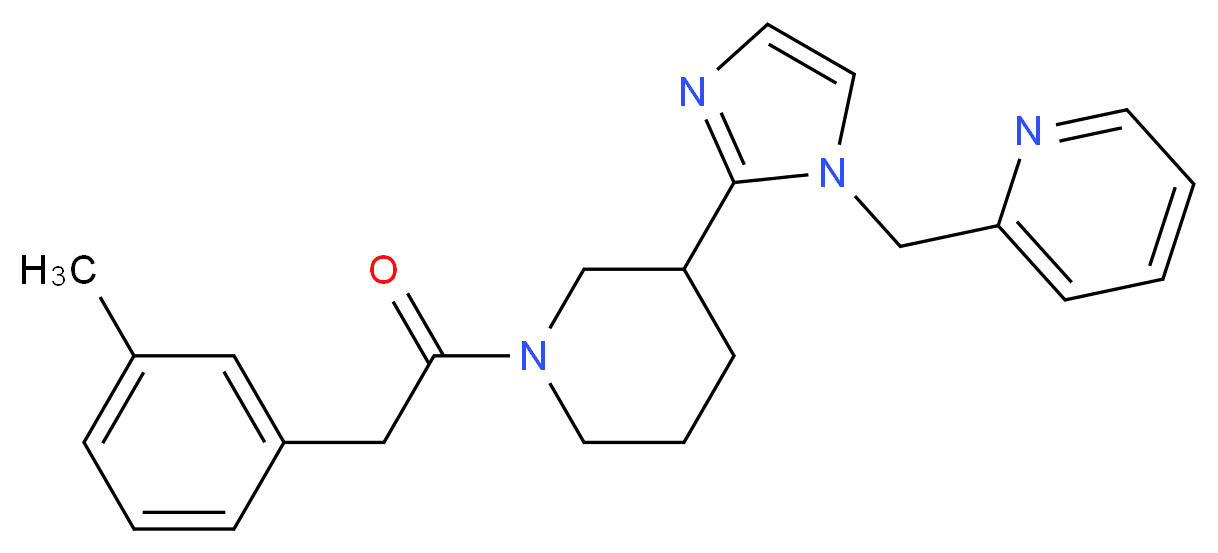 2-[(2-{1-[(3-methylphenyl)acetyl]-3-piperidinyl}-1H-imidazol-1-yl)methyl]pyridine_分子结构_CAS_)