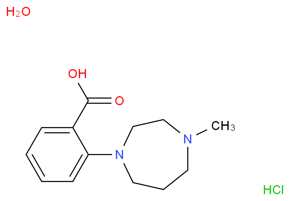 2-(4-methyl-1,4-diazepan-1-yl)benzoic acid hydrate hydrochloride_分子结构_CAS_921938-77-4