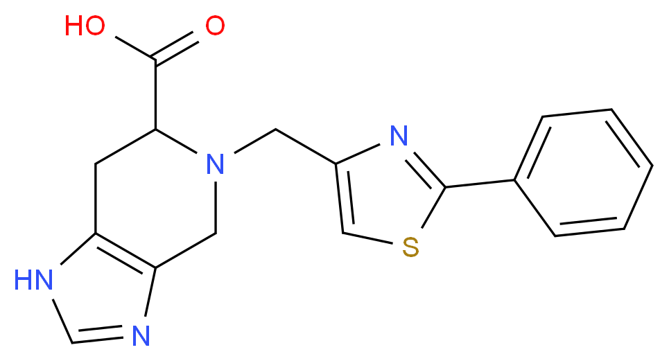 5-[(2-phenyl-1,3-thiazol-4-yl)methyl]-4,5,6,7-tetrahydro-1H-imidazo[4,5-c]pyridine-6-carboxylic acid_分子结构_CAS_)