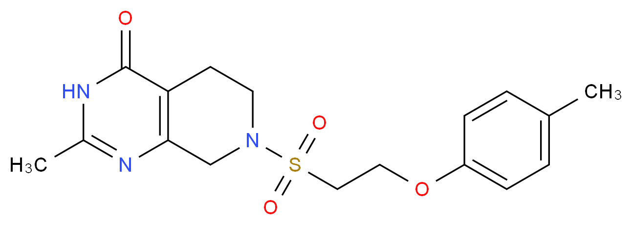 2-methyl-7-{[2-(4-methylphenoxy)ethyl]sulfonyl}-5,6,7,8-tetrahydropyrido[3,4-d]pyrimidin-4(3H)-one_分子结构_CAS_)