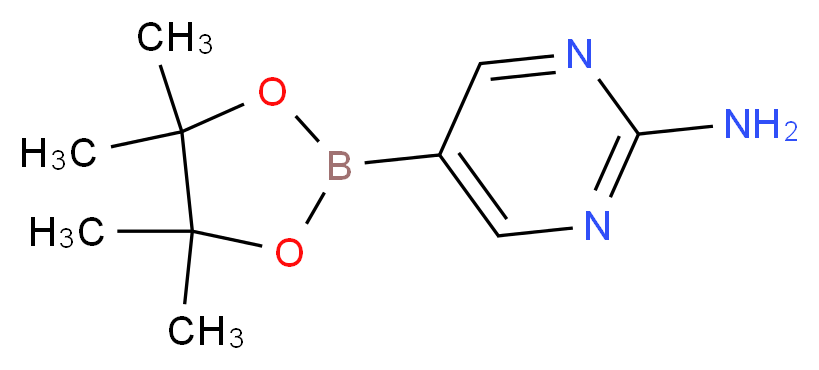 2-胺基嘧啶-5-硼酸频哪酯_分子结构_CAS_402960-38-7)