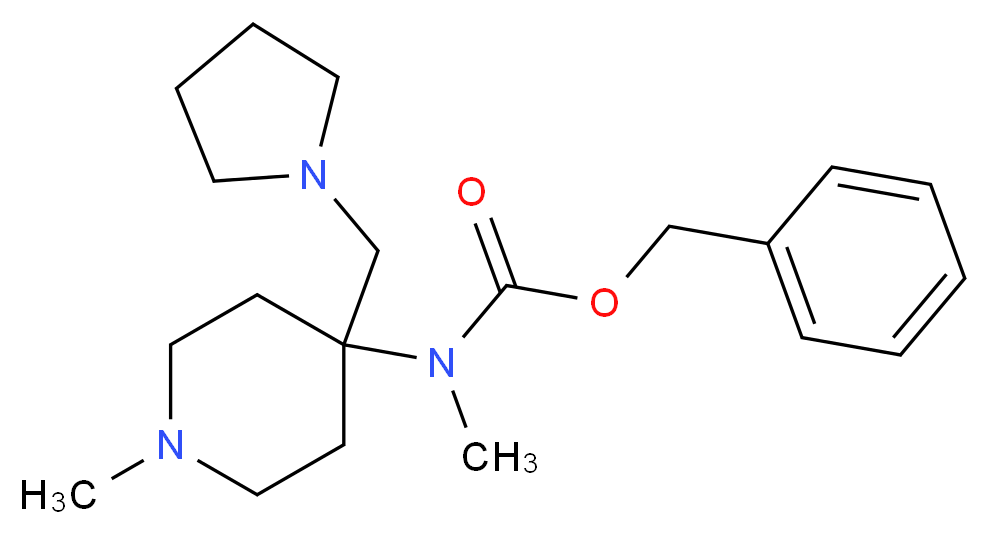 METHYL-(1-METHYL-4-PYRROLIDIN-1-YLMETHYL-PIPERIDIN-4-YL)-CARBAMIC ACID BENZYL ESTER_分子结构_CAS_672310-27-9)